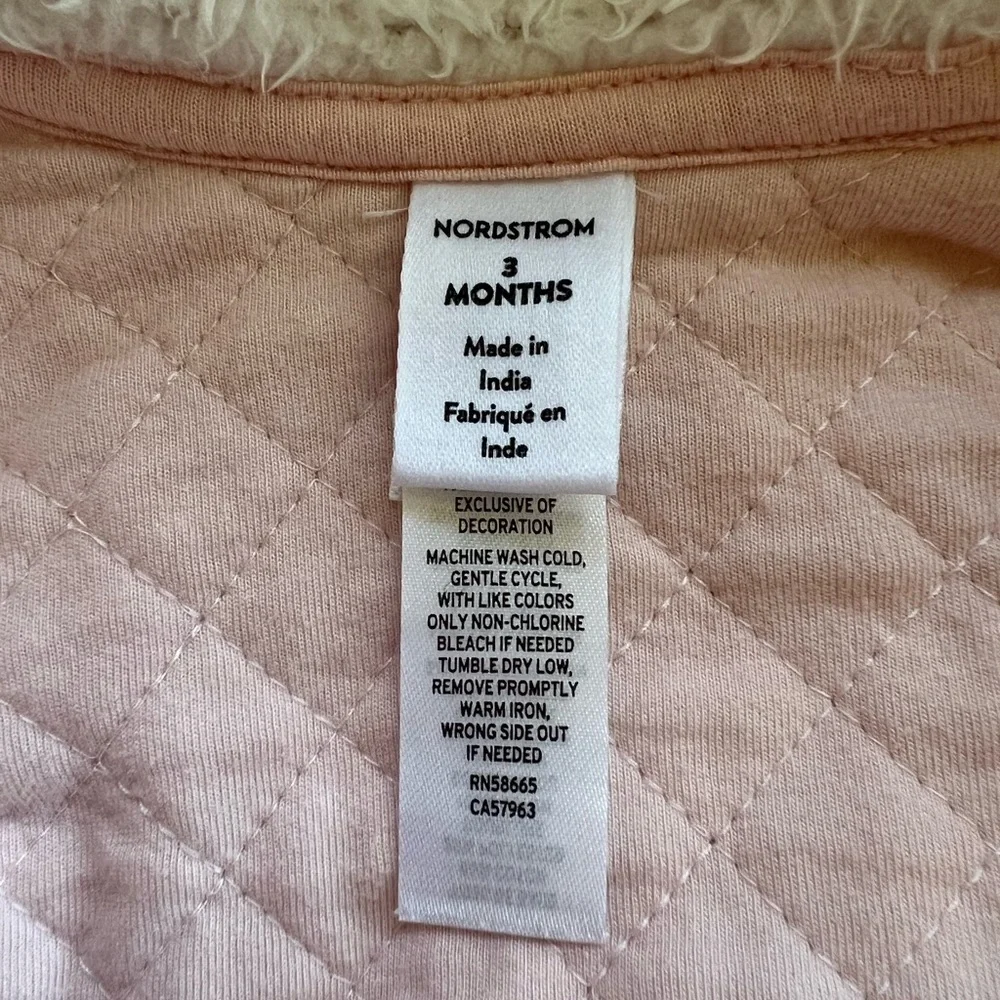 Nordstrom Light Pink Quilted Bunting, sz 3M